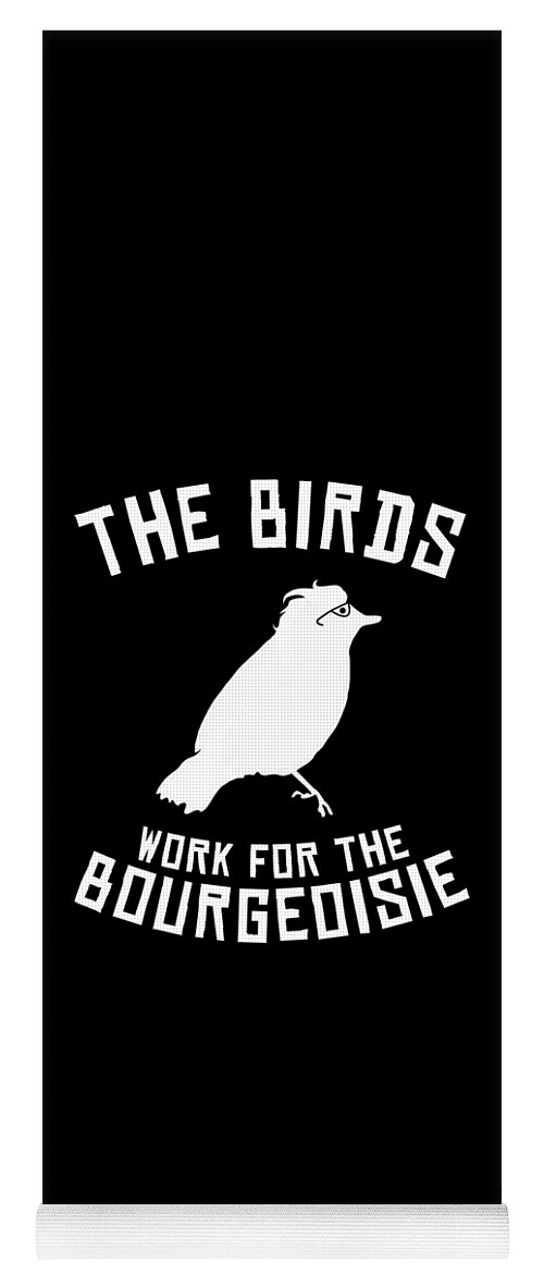 Meme Yoga Mat featuring the digital art The Birds Work for the Bourgeoisie 1986 Robot Birds by Flippin Sweet Gear