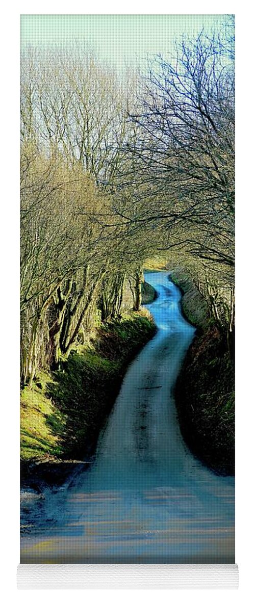 Landscapes Yoga Mat featuring the photograph The Blue Lane by Mark Egerton