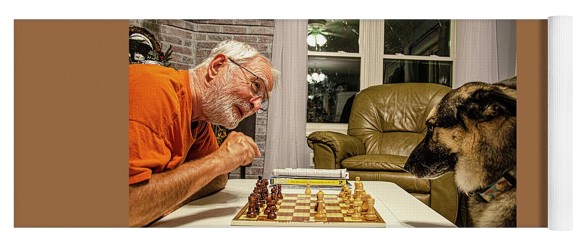 Chess Yoga Mat featuring the photograph The Chess Match by Jim Cook