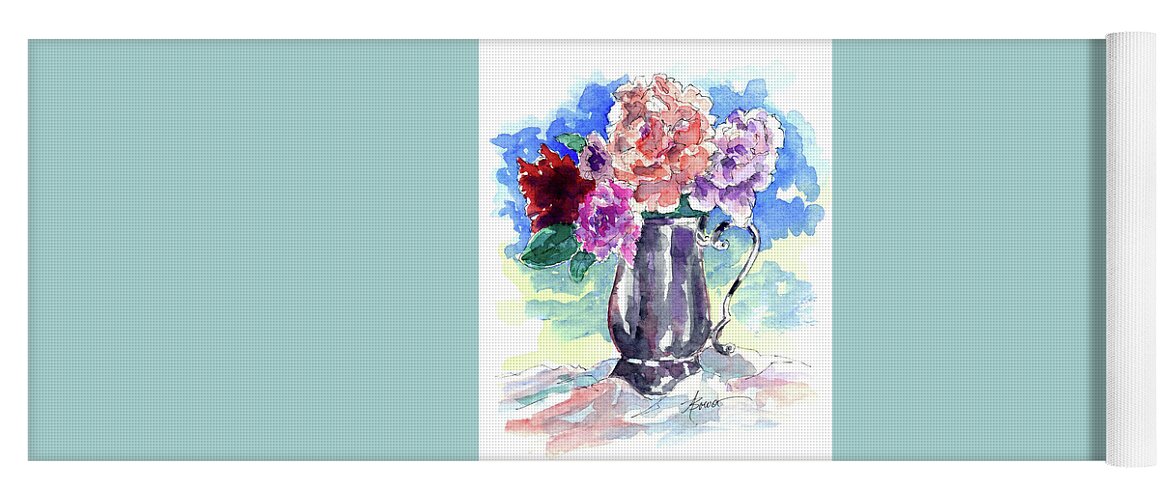 Flowers Yoga Mat featuring the painting The Color of Joy by Adele Bower