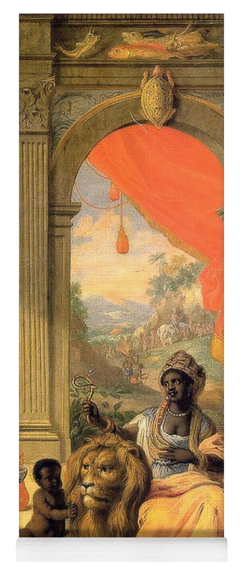 The Continent Of Africa Yoga Mat featuring the painting The Continent of Africa by Jan van Kessel