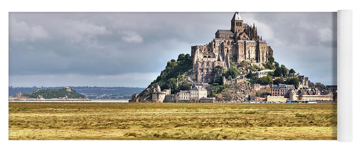 Mont St Michel Yoga Mat featuring the photograph The Country Side of Mont Saint Michel - France by Paolo Signorini