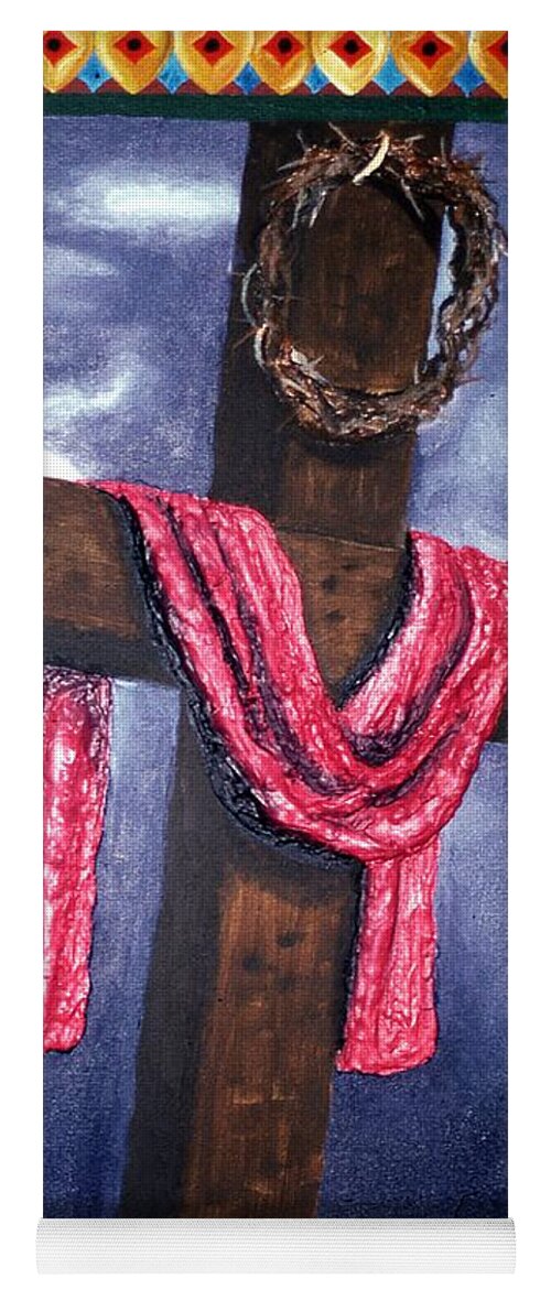 Wooden Cross Yoga Mat featuring the painting The Cross by Pamela Henry