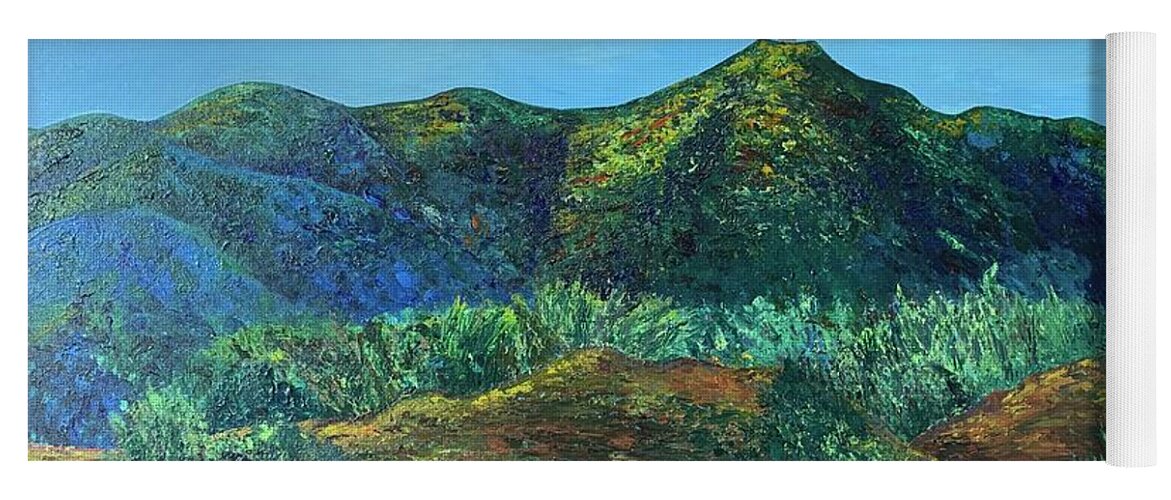 Impressionism Yoga Mat featuring the painting The Cube-Mt. Umunhum by Raji Musinipally