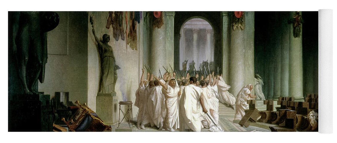 Jean-leon Gerome Yoga Mat featuring the painting The Death of Julius Caesar, 1867 by Jean-Leon Gerome