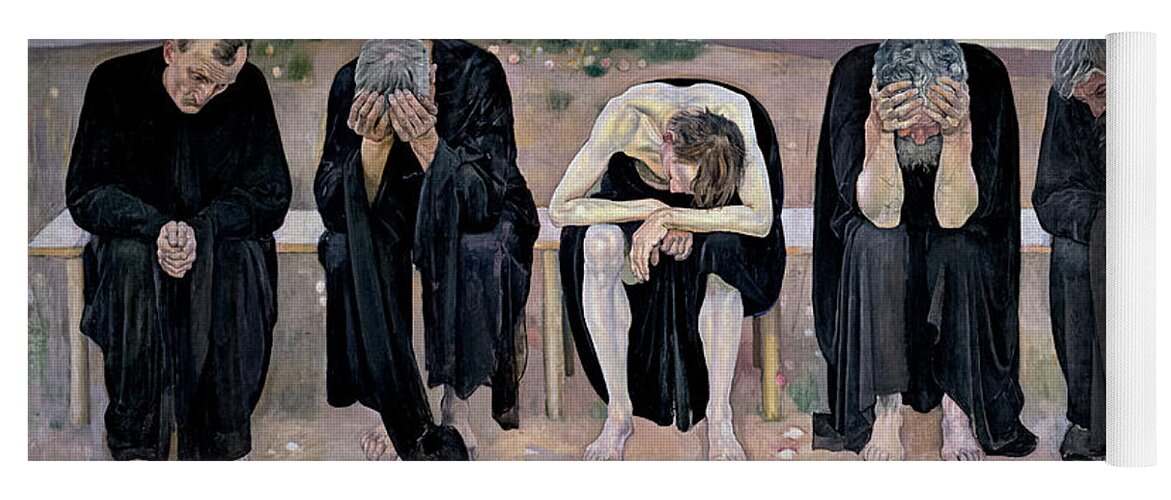 Ferdinand Hodler Yoga Mat featuring the painting The Disappointed Souls by Ferdinand Hodler