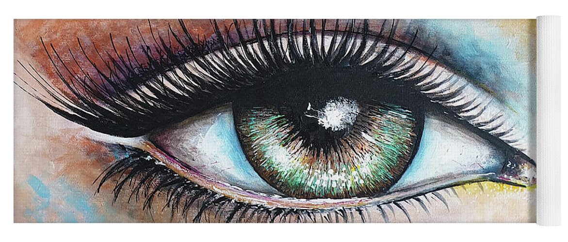 Eye Yoga Mat featuring the painting The Eye by Themayart