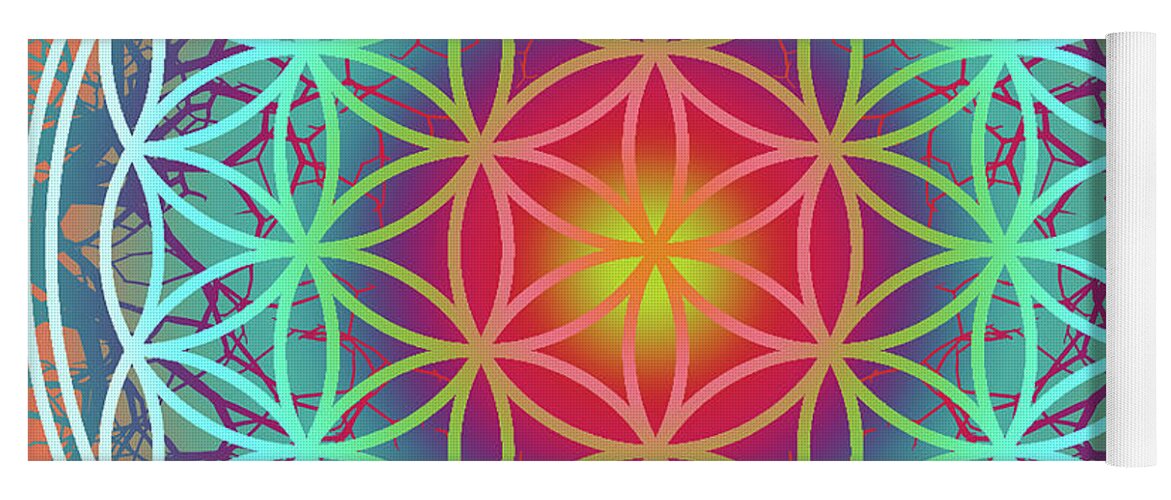 Geometry Yoga Mat featuring the digital art Sacred Geometry, No. 6 by Walter Neal