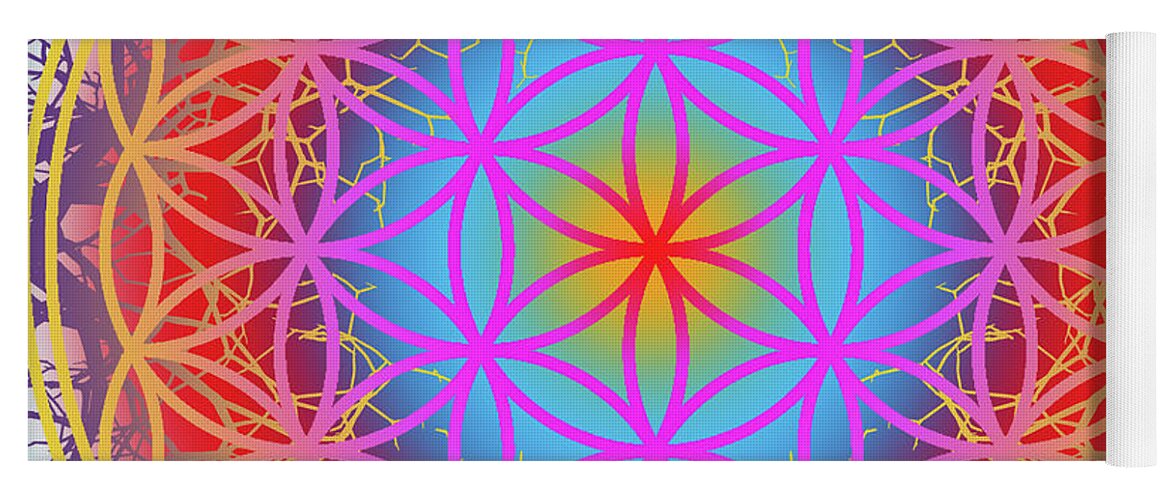 Geometry Yoga Mat featuring the digital art Sacred Geometry, No. 7 by Walter Neal
