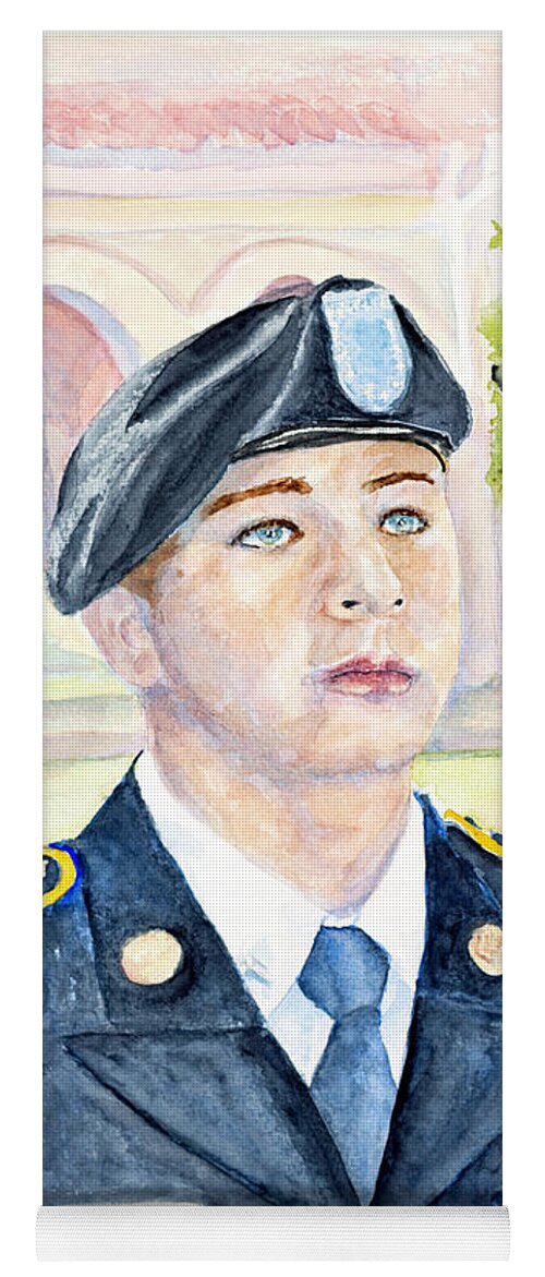 Soldier Yoga Mat featuring the painting The Future is Now by Barbara F Johnson