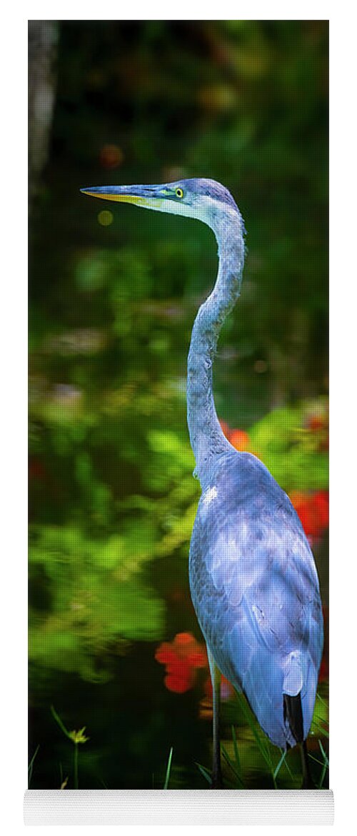 Great Blue Heron Yoga Mat featuring the photograph The Great Blue Heron by Mark Andrew Thomas
