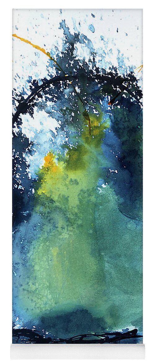 Abstract Yoga Mat featuring the painting The Green Pear by Sharon Sieben