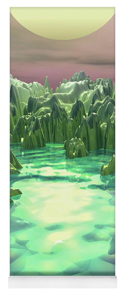 Macro Yoga Mat featuring the digital art The Green Planet by Phil Perkins