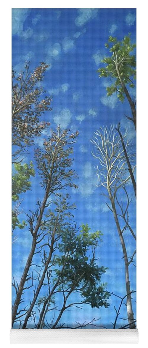 Trees Yoga Mat featuring the painting The Heights by Don Morgan