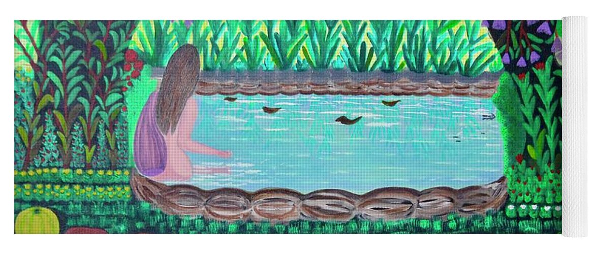 All Products Yoga Mat featuring the painting The Hidden Water by Lorna Maza