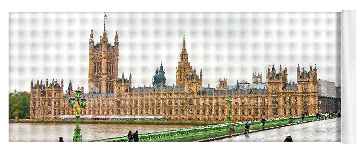 The House Of Parliament Yoga Mat featuring the digital art The House of Parliament by SnapHappy Photos