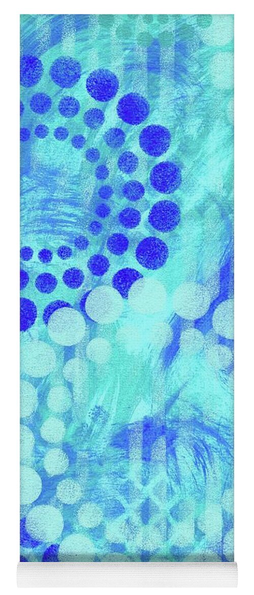 Circles Yoga Mat featuring the painting The Joy of Blues Circles by Donna Mibus