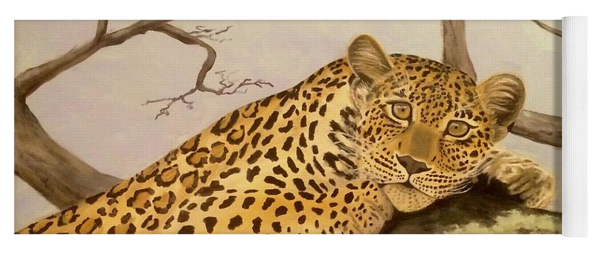 Leopard Yoga Mat featuring the painting The Leopard by Sherrell Rodgers