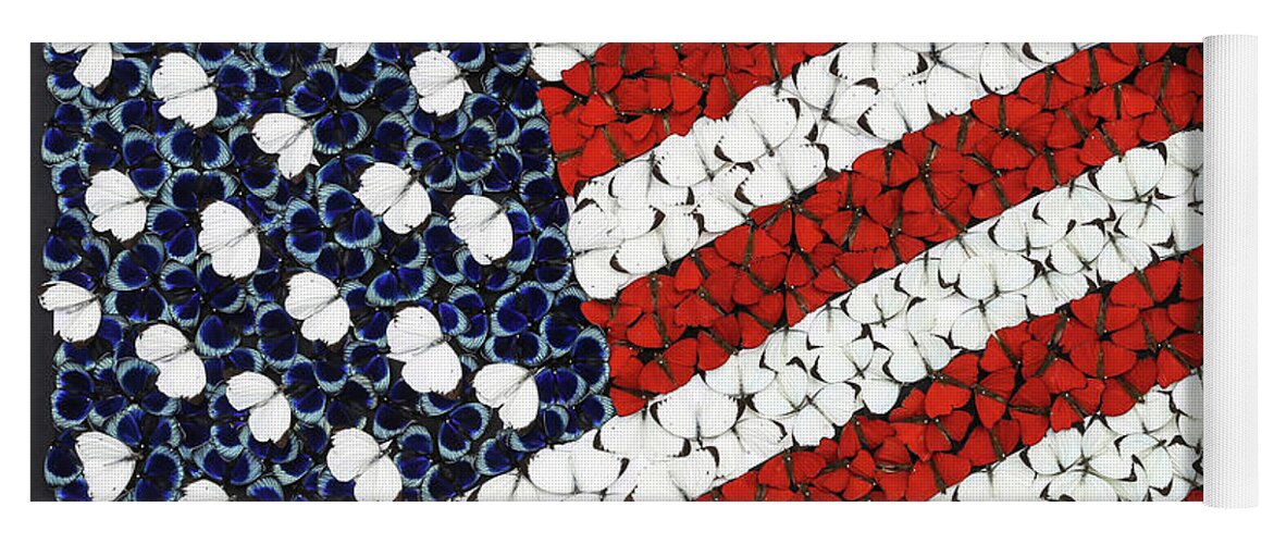 American Flag Yoga Mat featuring the mixed media The Majestic Flag by Scott Fulton