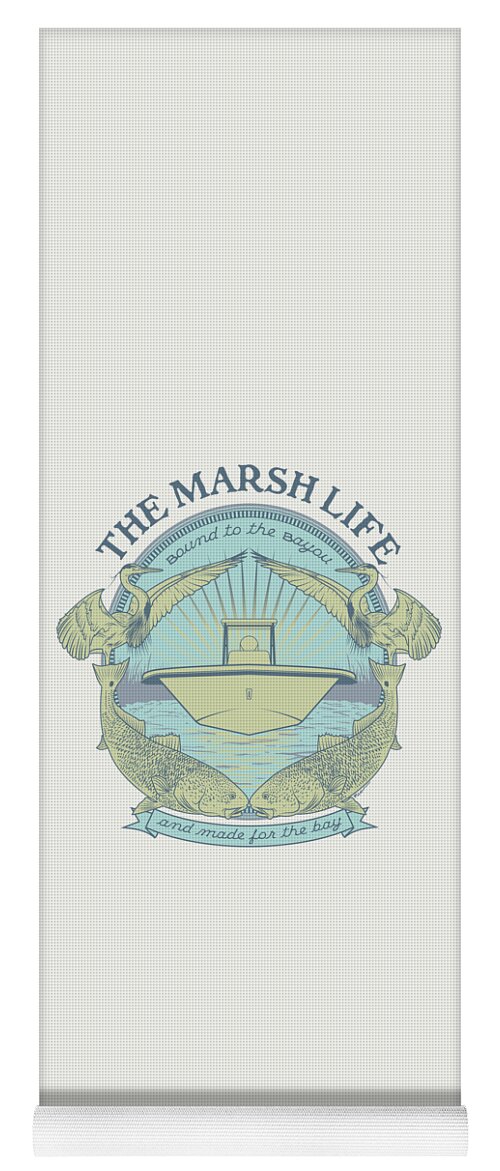 Saltwater Yoga Mat featuring the digital art The Marsh Life by Kevin Putman