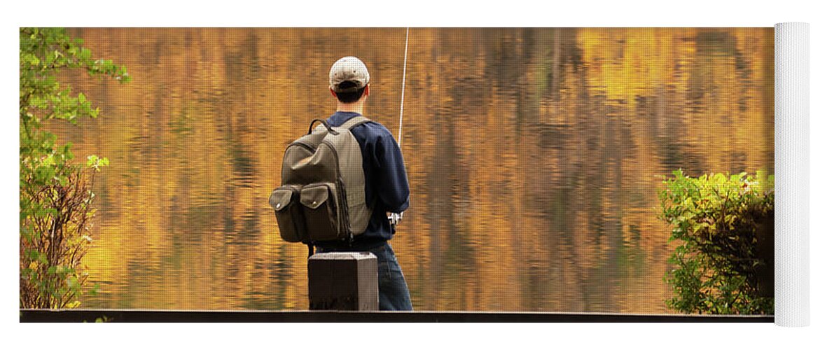 Fisherman Yoga Mat featuring the photograph The October Fisherman by Sylvia Goldkranz