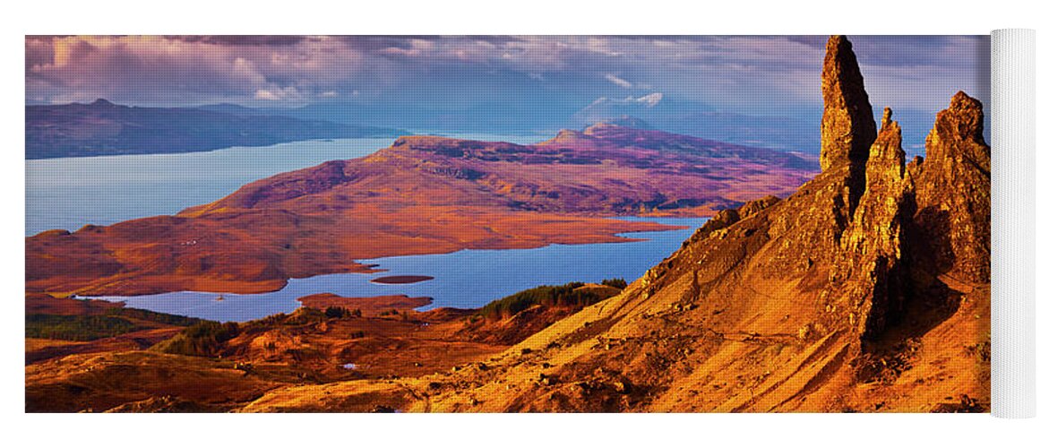 Old Man Of Storr Yoga Mat featuring the photograph Old Man of Storr at sunrise, Isle of Skye by Neale And Judith Clark