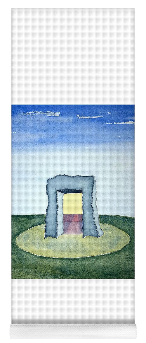 Watercolor Yoga Mat featuring the painting The Portal by John Klobucher