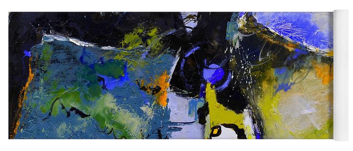 Abstract Yoga Mat featuring the painting The process of a judgement by Pol Ledent