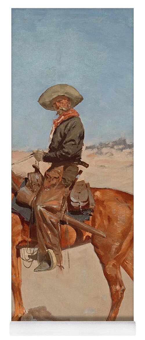 Frederic Remington Yoga Mat featuring the painting The Puncher by Frederic Remington