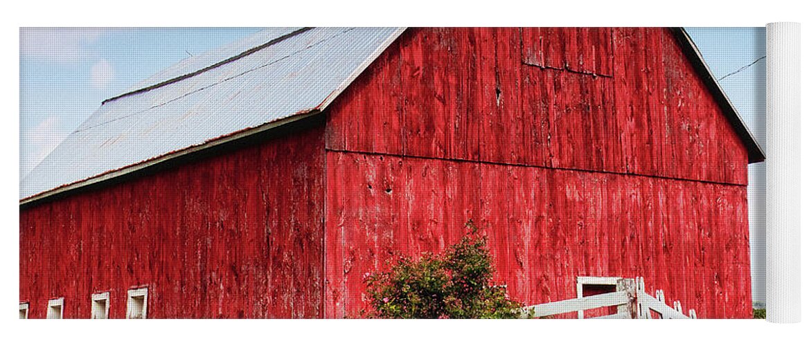 Barn Yoga Mat featuring the photograph The Red Barn by Tatiana Travelways