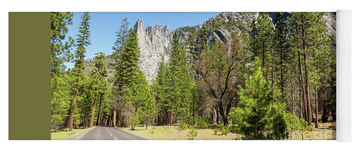 Road Yoga Mat featuring the photograph The road through Yosemite National Park, California, USA by Jane Rix