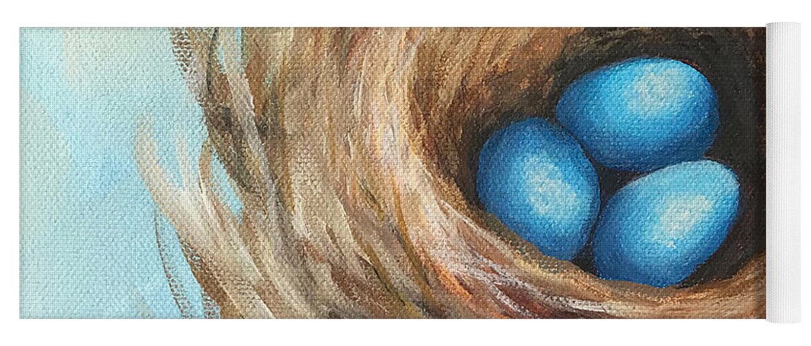 Robin Yoga Mat featuring the painting The Robin's Nest V by Torrie Smiley