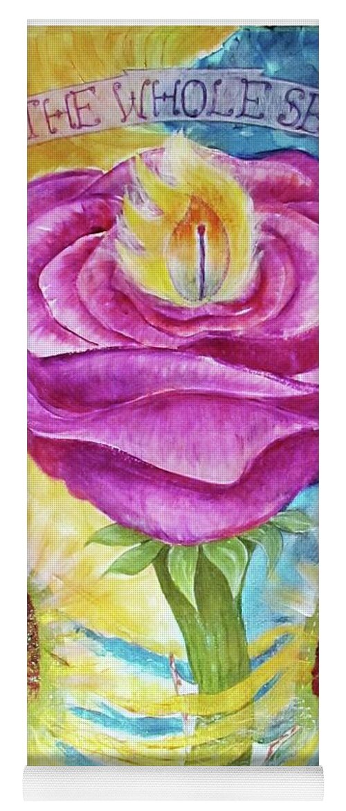 Am I Yoga Mat featuring the painting The Rose and Its Thorns Love the Whole Self by Feather Redfox