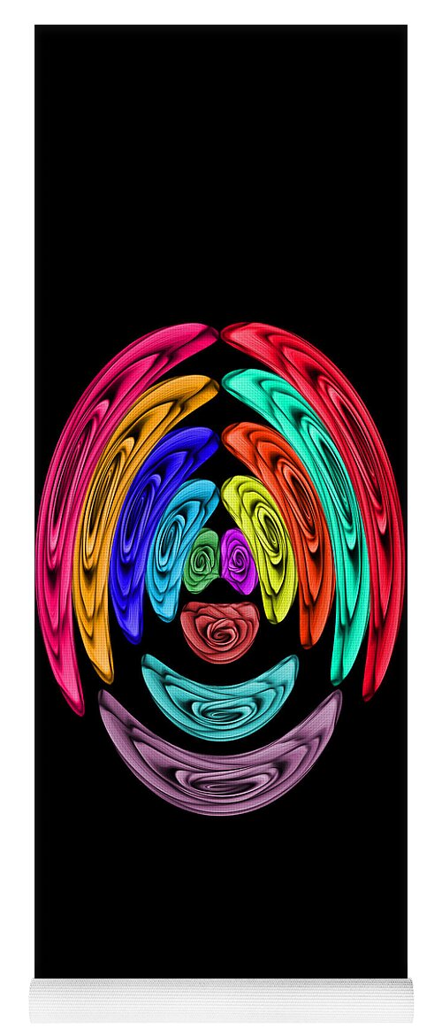 Clown Yoga Mat featuring the digital art The Rose Clown Abstract by Ronald Mills