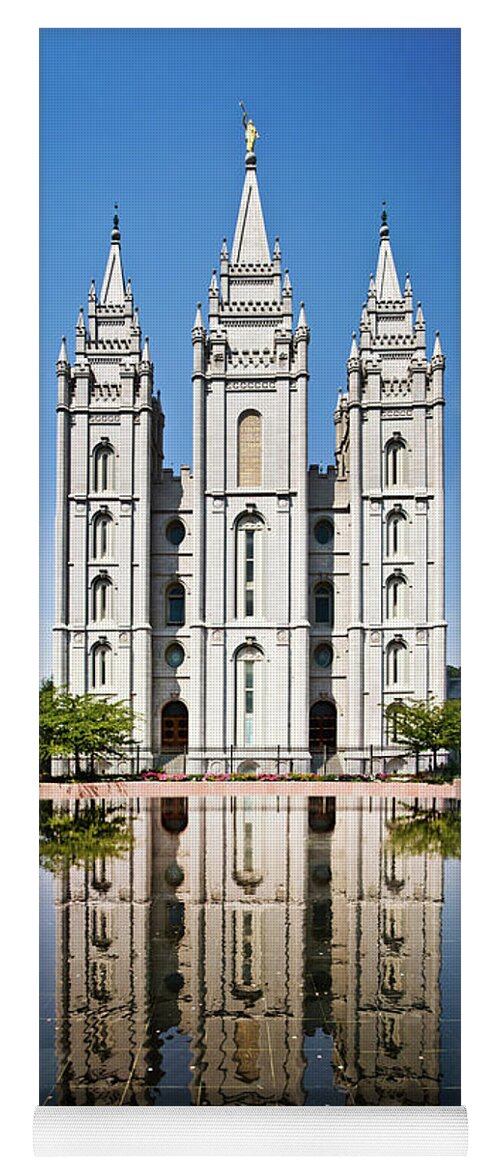 Salt Lake City Yoga Mat featuring the photograph Salt Lake Temple on Temple square, Salt Lake City by Delphimages Photo Creations