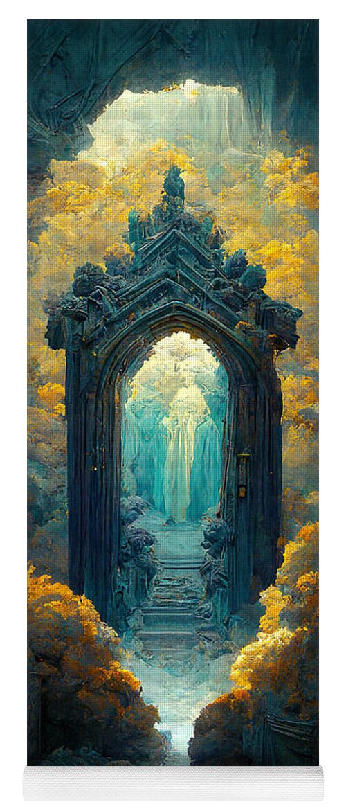 The Seventh Gate Yoga Mat featuring the painting The Seventh Gate - oryginal artwork by Vart. by Vart