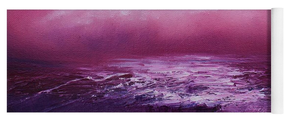 Abstract Landscape Yoga Mat featuring the painting The Sky is Pink by Archana Gautam