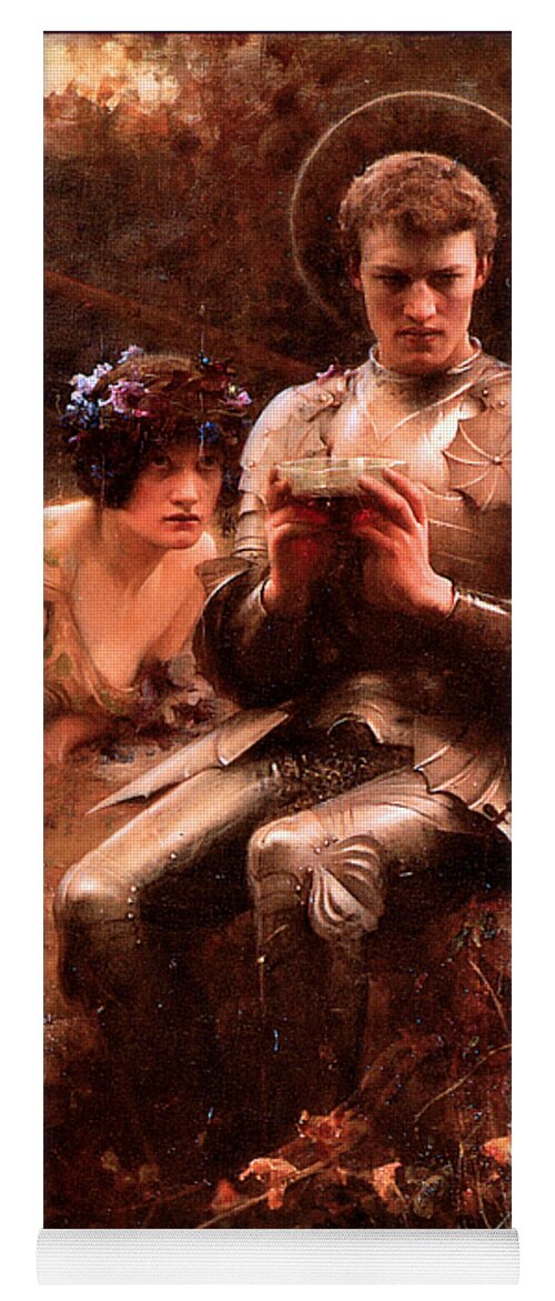 Oil Painting Yoga Mat featuring the painting The Temptation of Sir Percival by Arthur Hacker