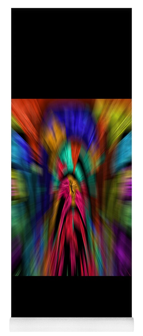 Abstract Yoga Mat featuring the digital art The Time Tunnel in Living Color - Abstract by Ronald Mills