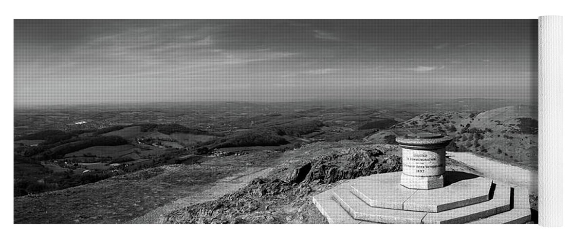Beacon Yoga Mat featuring the photograph The toposcope and memorial on Worcestershire Beacon by Seeables Visual Arts