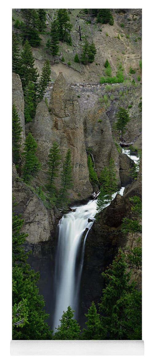 The Tower Falls Yoga Mat featuring the photograph The Tower Falls by Amazing Action Photo Video