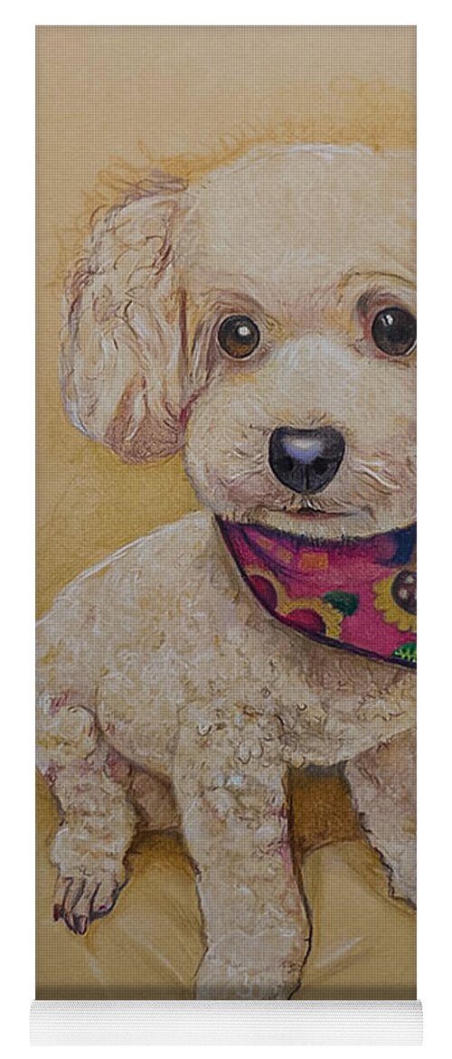 Canine Yoga Mat featuring the drawing The Toy Poodle by Tim Ernst
