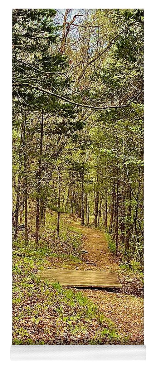 Ruth And Paul Henning Yoga Mat featuring the photograph The Trail Lures Me In by Michael Oceanofwisdom Bidwell