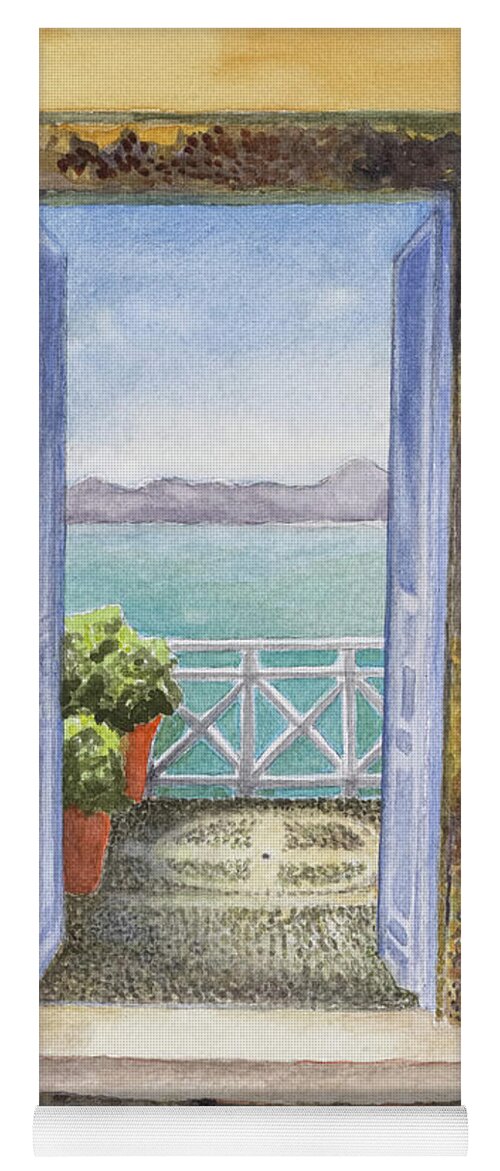 Door Yoga Mat featuring the painting The View by Carol McCarty