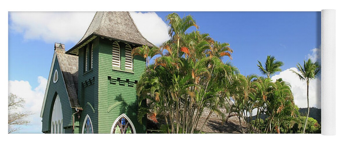 Palm Tree Yoga Mat featuring the photograph The Waioli Hula Church by Robert Carter