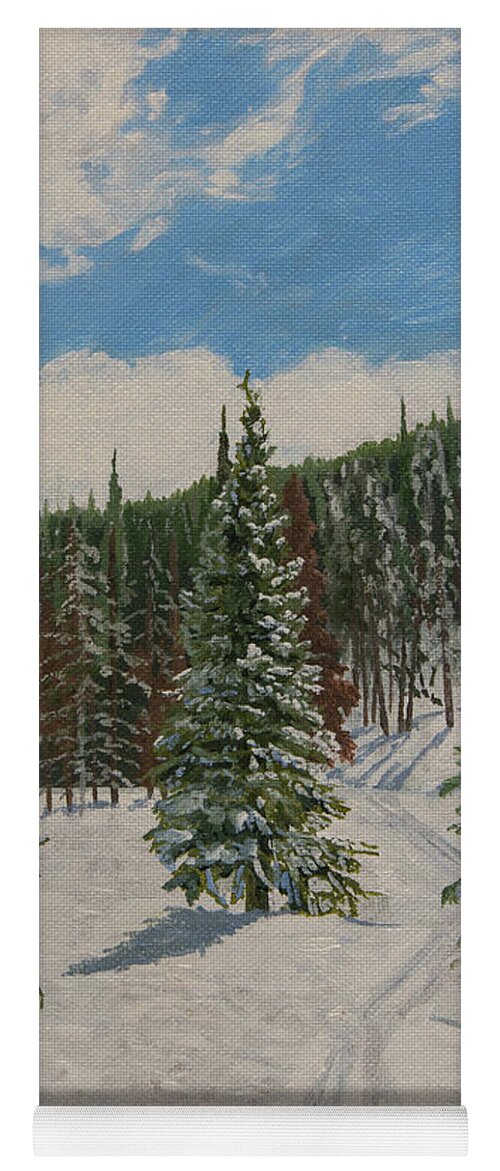 Winter Yoga Mat featuring the painting The Way Home by Greg Miller
