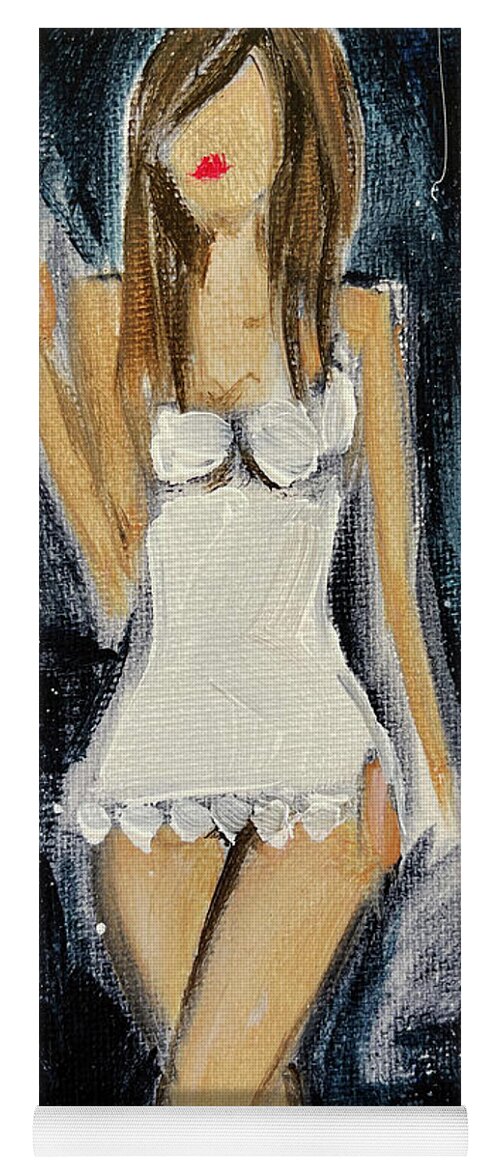 Chemise Yoga Mat featuring the painting The White Chemise by Roxy Rich
