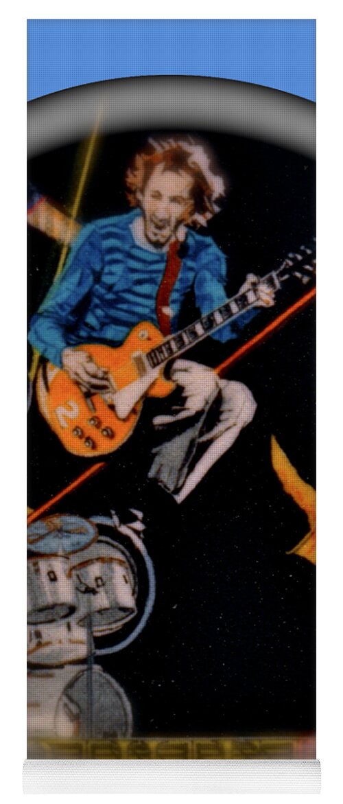 Colored Pencil Yoga Mat featuring the drawing The Who Live - Pete Townshend - detail by Sean Connolly