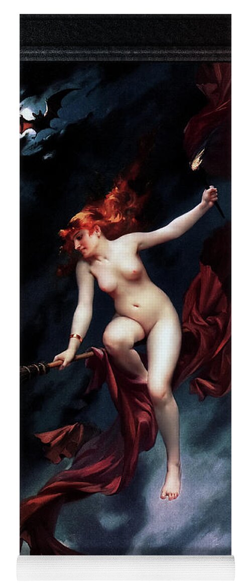 The Witches Sabbath Yoga Mat featuring the painting The Witches Sabbath by Luis Ricardo Falero Old Masters Fine Art Reproduction by Rolando Burbon