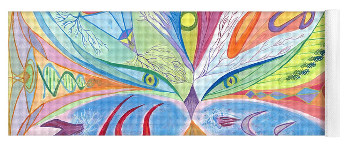 Reiki Yoga Mat featuring the painting Third Eye - Parallel realities by B Aswin Roshan